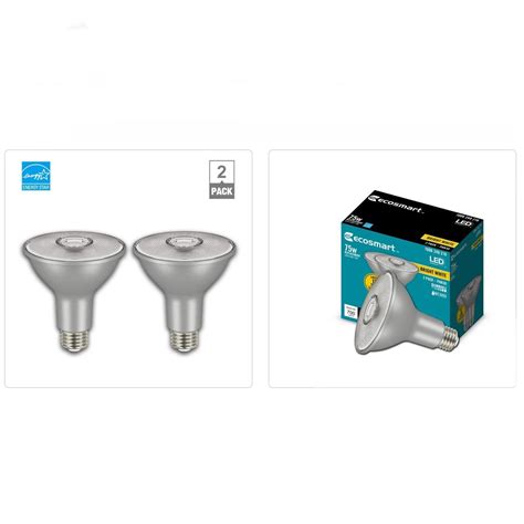 Ecosmart 75 Watt Equivalent Par30 Dimmable Flood Led Light Bulb Bright White 2 Pack Lj