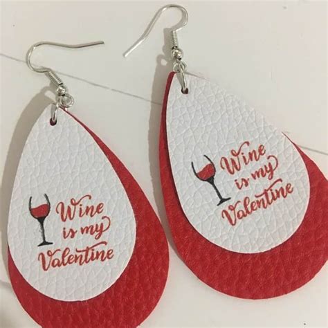 Valentine Faux Leather Earrings Etsy