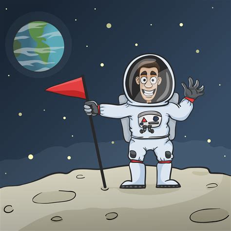 Astronaut On Moon 427393 Vector Art at Vecteezy