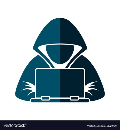 Hacker Laptop Icon Simple Hacker Laptop Royalty Free Vector