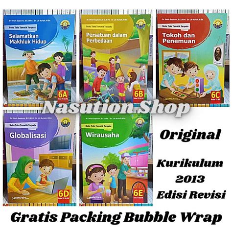 Jual Paket Buku Tematik Terpadu 6A 6B 6C 6D 6E Yudhistira Kelas 6 SD