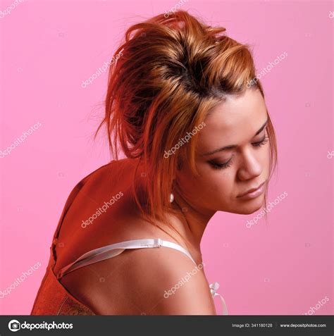 Sensual Blonde Girl Pink Background Stock Photo By PantherMediaSeller 341180128