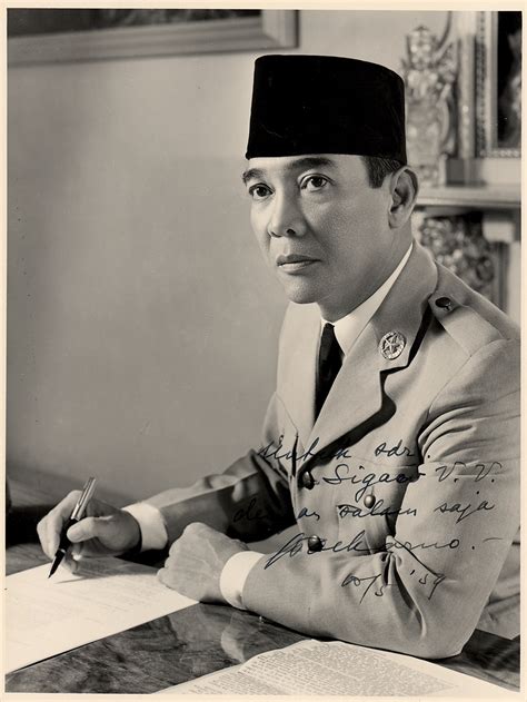 sukarno signed photograph rr auction