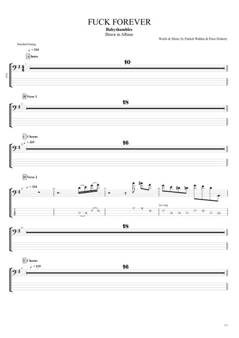 Fuck Forever Tab By Babyshambles Guitar Pro Full Score Mysongbook