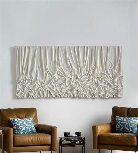 fabric textured abstract canvas painting large plaster fabric wall art