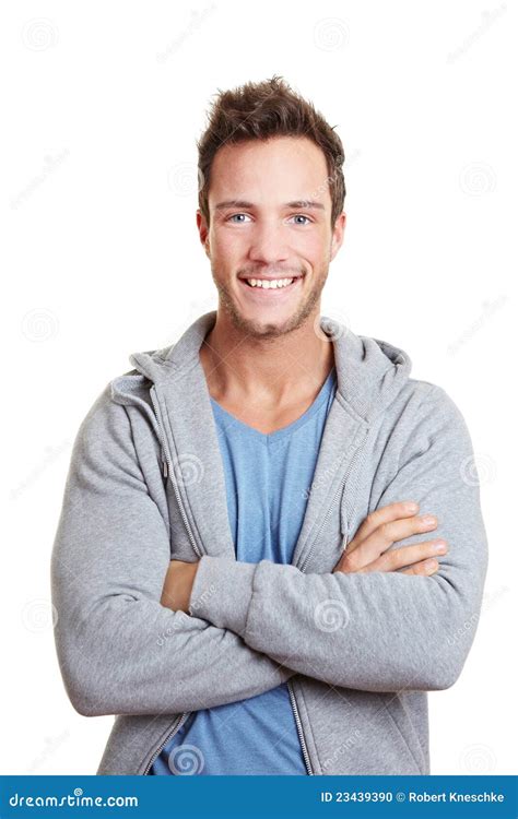 Happy Man Smiling With Arms Crossed Stock Photo - Image: 23439390