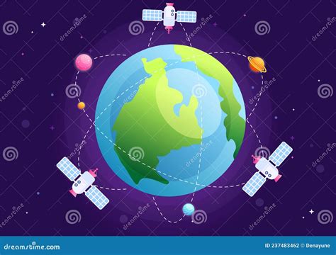 Sat Lites Artificiales Orbitando El Planeta Tierra Con Tecnolog A