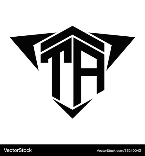 Ta logo monogram with wings arrow around design Vector Image