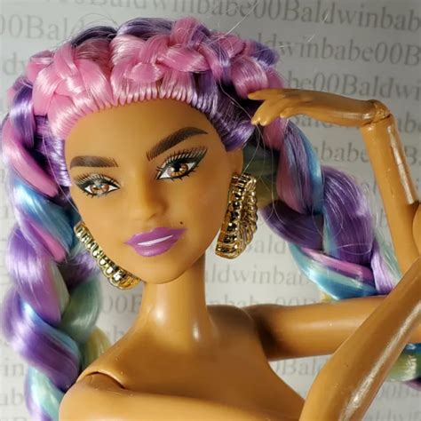 E Nude Barbie Extra Rainbow Braids Daya Articulated Fashion Doll For Ooak Eur