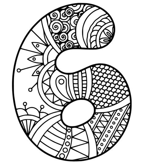 Desenhos De N Mero Zentangle Para Colorir E Imprimir Colorironline