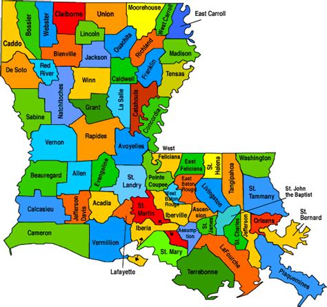 Louisiana Parish Map Printable