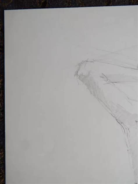 Original Pencil Life Drawing Of A Male Nude Model In A Standing Pose