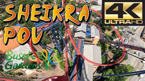 SheiKra FRONT ROW POV Busch Gardens Tampa Bay B M Dive Coaster 4K