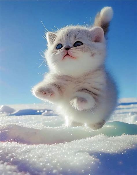 adorable kitten playing   snow adorable kitten wallpaper cute