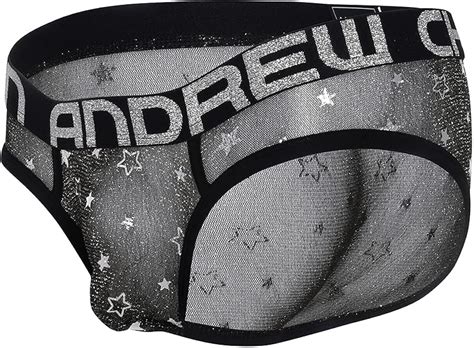 Buy Andrew Christian Sheer Star Sparkle Brief Walmost Naked Blacksilver Online At Lowest Price
