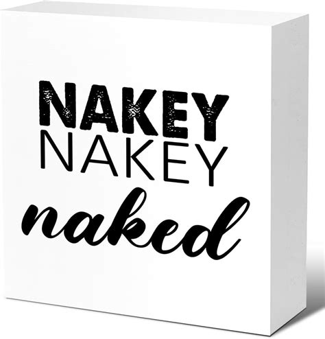 Funny Bathroom Wood Block Signs Nakey Nakey Naked Wooden Box Sign For