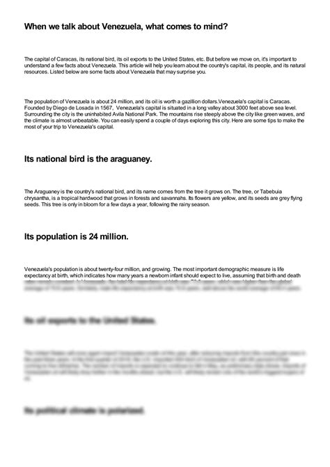 SOLUTION: Facts about venezuela that may surprise you - Studypool