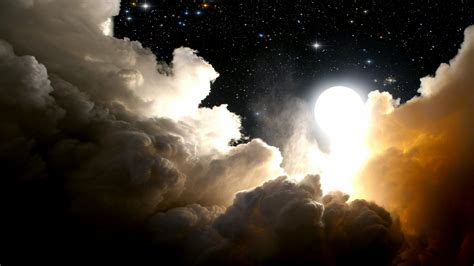 White Cloud And Moon Sky HD Wallpaper Wallpaper Flare