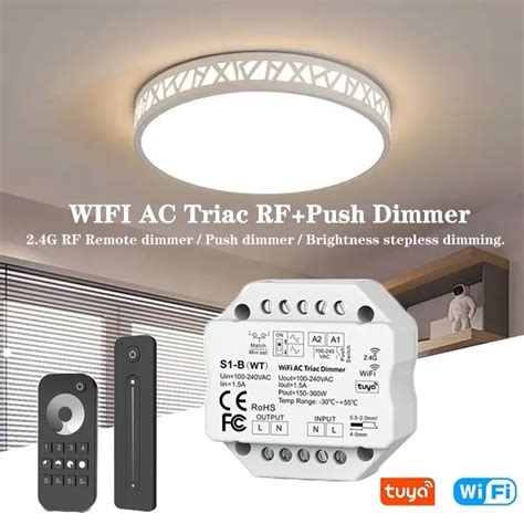 Tuya Wifi Ac Triac Rf Push Dimmer Led Dimmer Switch 110v 220v Rf