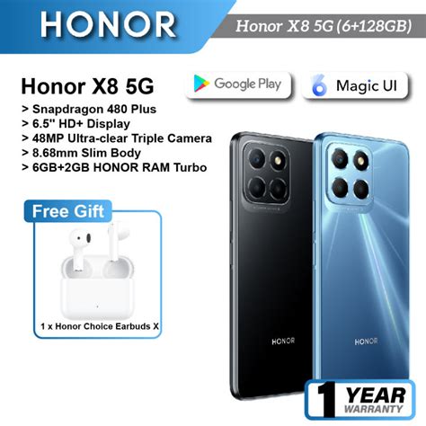 Honor X8 5g 6gb128gb 48mp Ultra Clear Triple Camera Snapdragon® 5g