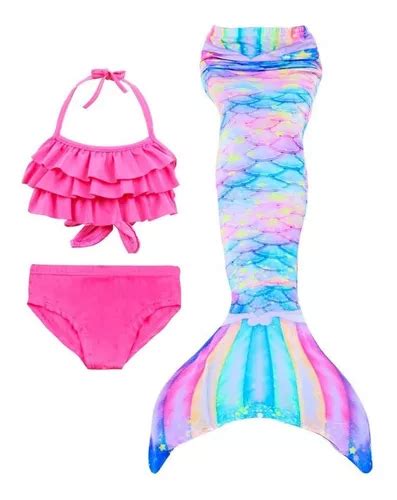 Princesa Sirenita Traje De Baño Bikini Niña Set Meses sin interés