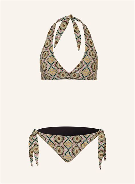ETRO Neckholder Bikini in türkis gelb hellgrün