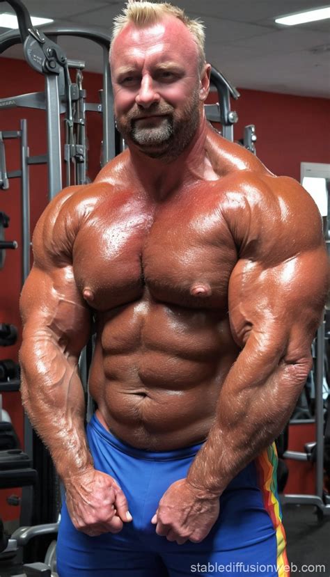 Gay Bear Bodybuilders Workout Stable Diffusion Online