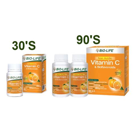 Bio Life Non Acidic Vitamin C And Bioflavonoids Tab 30s 90s Biolife