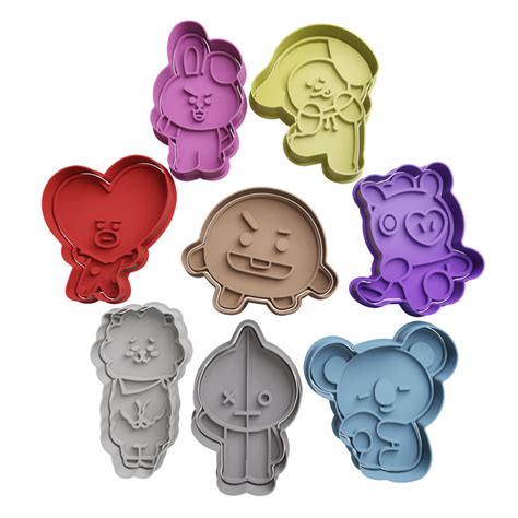 Set BT21 Cortador De Galletas STL Cortador De Galletas STL