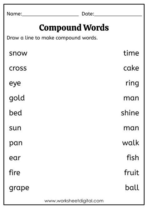 Compound Words Worksheet Digital 1 Teacher Made Resources