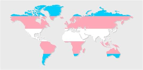 Premium Vector Transgender Pride Flag In A Shape Of World Map Flag Of Gay Transgender Bisexual
