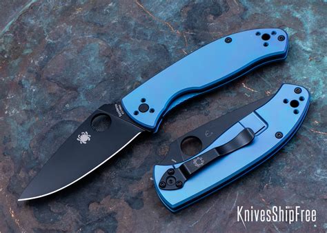 Spyderco: Tenacious - Blue Titanium - Reeve Integral Lock - Black Blade ...