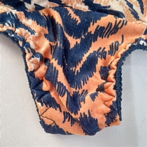 Vintage Nylon Tiger Print Bikini Panties Med Gem