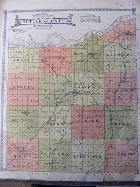 1918 Butler County Nebraska Plat Map Original By Wisconsinfound