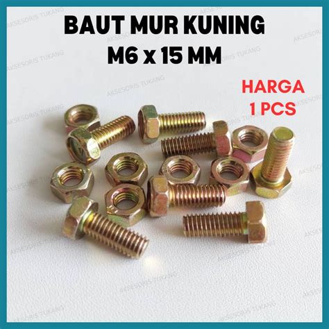 Jual Baut Mur Hexagon Kuning M X Mm Baut Hex Bmk X Kunci