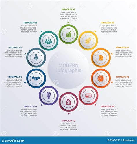 Pasos Modernos Del Negocio Del Diagrama De Infographic Del Ejemplo Del