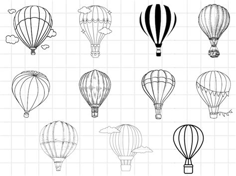 Hot Air Balloon SVG Bundle Hot Air Balloon PNG Bundle Hot Air Balloon Clipart Hot Air Balloon