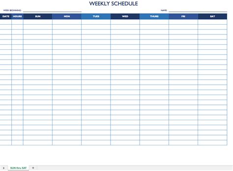 Weekly Employee Schedule Template – task list templates