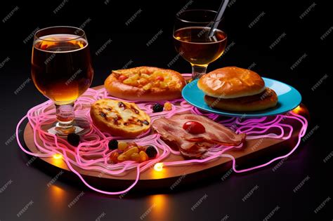 Premium Photo Pizza Burger Circuit With A Circuitous Drink