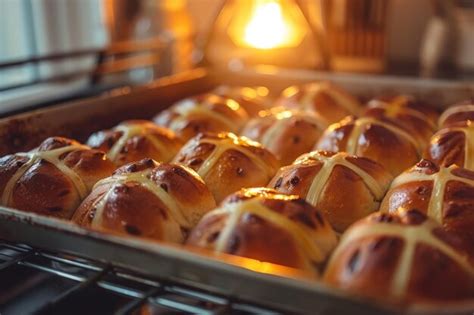 Premium Photo Celebrating The Holiday With A Homemade Batch Of Spiced Hot Cross Buns On Easter