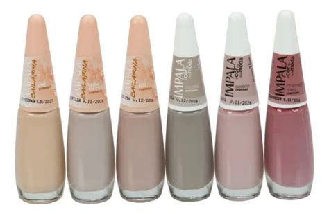 Esmalte Impala Kit C 6 Esmaltes Tons Nude Cores Sortidas MercadoLivre