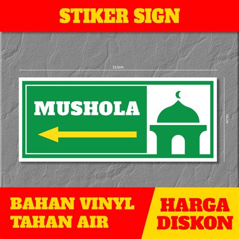 Jual Stiker Sign Peringatan Penunjuk Mushola Pada Gedung Shopee Indonesia