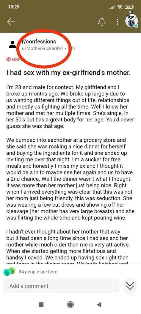 Confessions I Had Sex With My Ex Girlfriend S Mother I M And Male For Context My