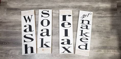 Wash Soak Relax Get Naked Bath Signs Rustic Bath Wash Etsy