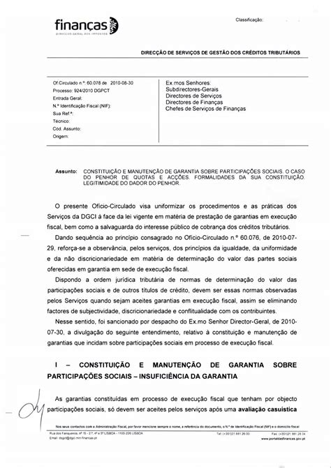 oficio circulado portal das financas