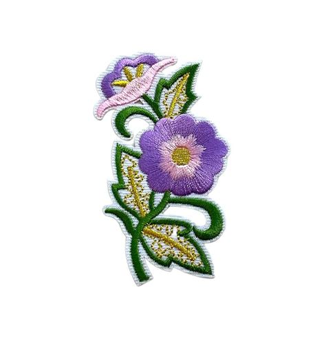 Purple Flower Flower Patch Sewing Patch Embroidery Patch Etsy In 2023