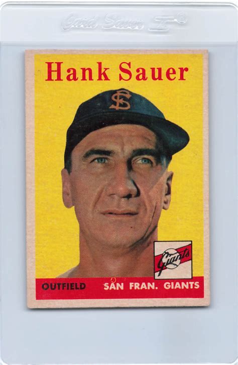 Topps Hank Sauer Giants Vg Ex Ebay