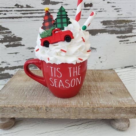 Santa Coffee Mini Mug With Faux Whipped Cream Topper Etsy