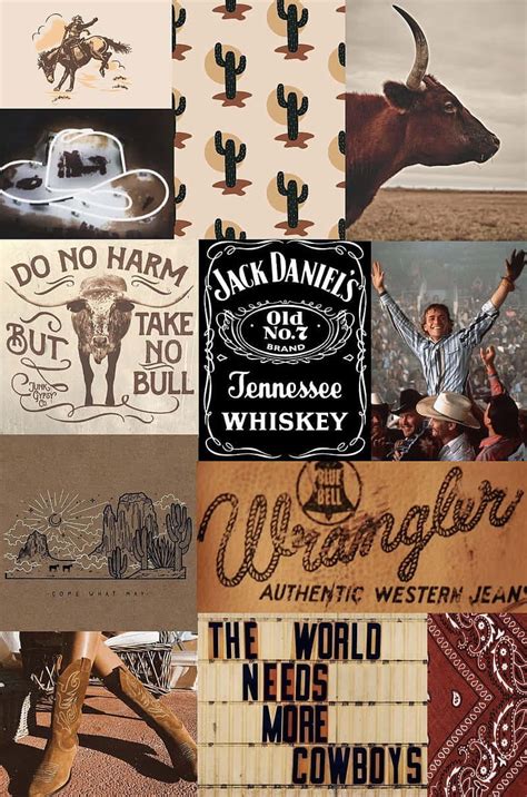 Download Cowboy Culture Collage Wallpaper