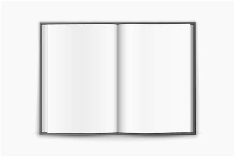 open empty book template blank white blank pages  notes